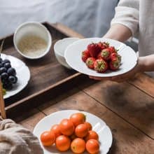 葵口盤 暖白釉餐具 中式宋風 景德鎮白瓷 輕薄款