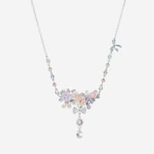 霧面初見薔薇鋯石迷你花束S925頸鍊