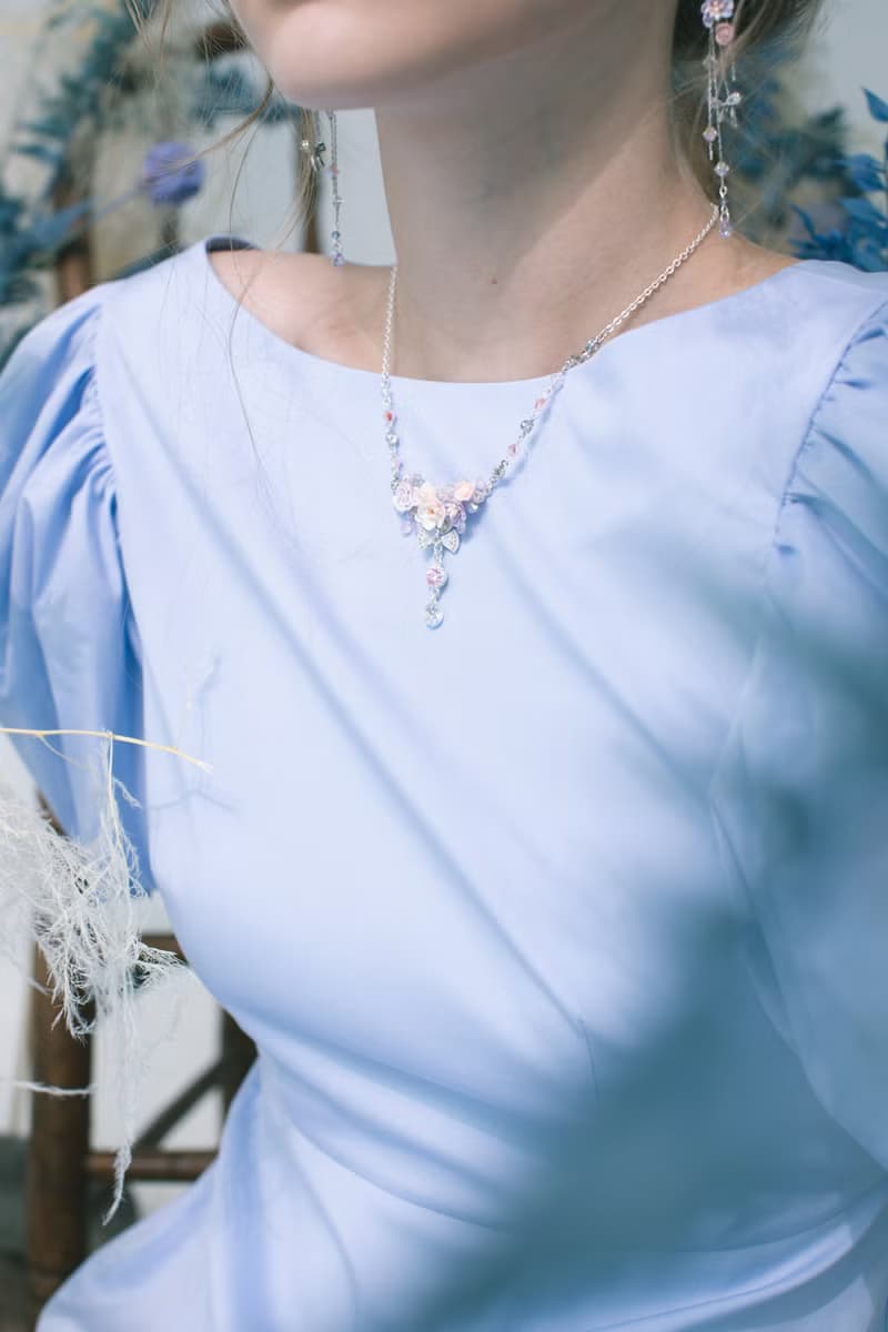 霧面初見薔薇鋯石迷你花束S925頸鍊