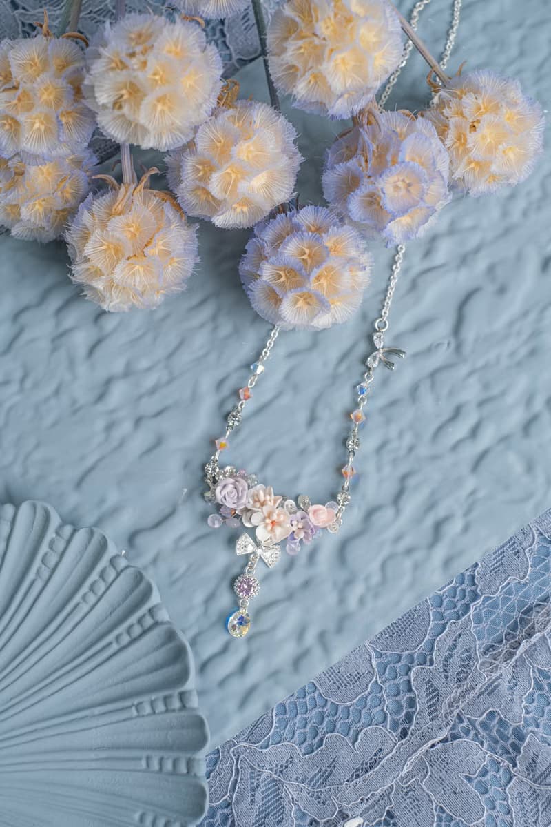 霧面初見薔薇鋯石迷你花束S925頸鍊