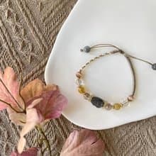 聚財骨幹石貔貅編織手鍊