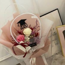 畢業花束 \粉紅泡泡\ 永生花花束 乾燥花束 畢業快樂