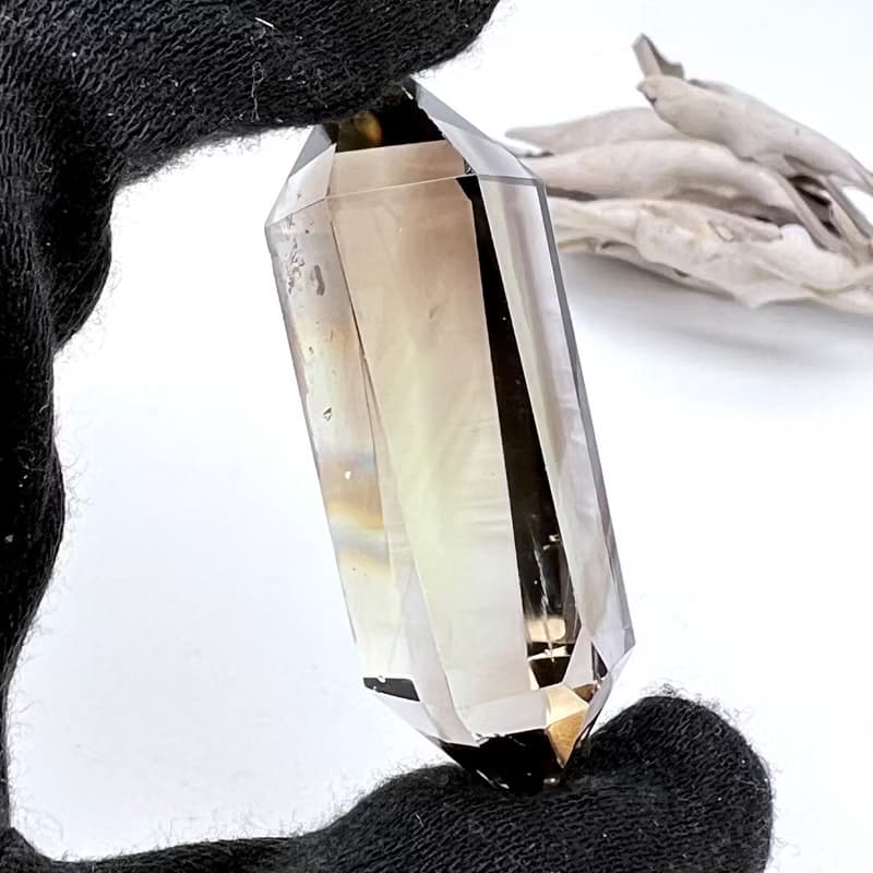 重新。擺件 療癒 天然色帶 招財 l 魔晶宙斯 茶黃晶 雙尖 l
