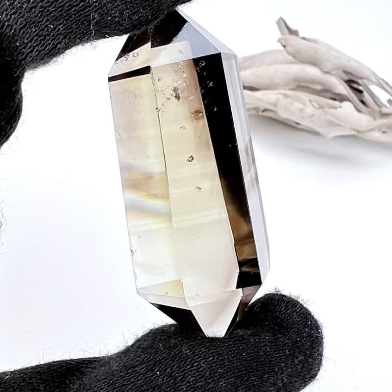 重新。擺件 療癒 天然色帶 招財 l 魔晶宙斯 茶黃晶 雙尖 l