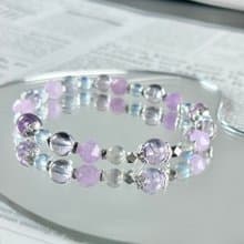 紫水晶 灰月光 海藍寶 天然水晶手鍊/專注內在 提升信心 旺事業