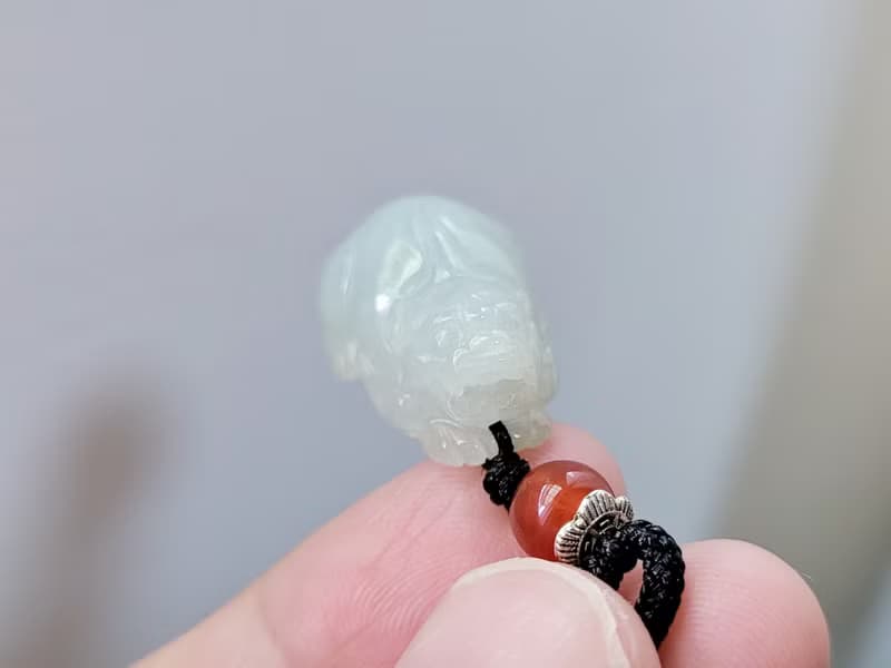 【親翠】天然翡翠 冰睛清爽清新胖貔貅項鍊 又肥又胖吸金力強