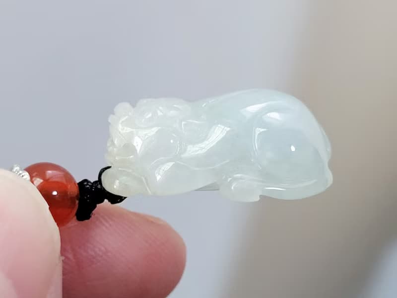 【親翠】天然翡翠 冰睛清爽清新胖貔貅項鍊 又肥又胖吸金力強