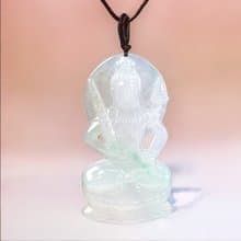【母親節特惠】冰種飄陽綠虛空藏菩薩 | 天然緬甸翡翠A貨 | 送禮