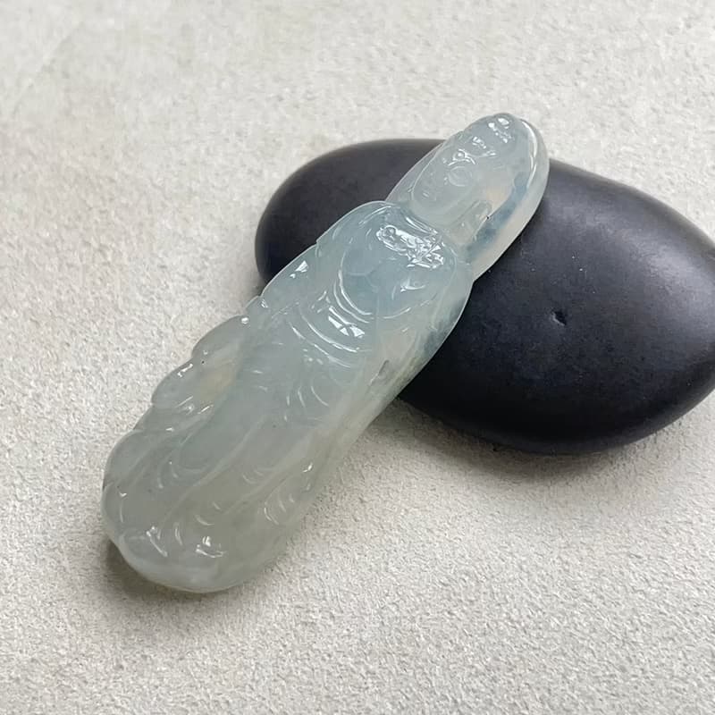 冰種翡翠觀音菩薩 | 天然緬甸玉翡翠A貨