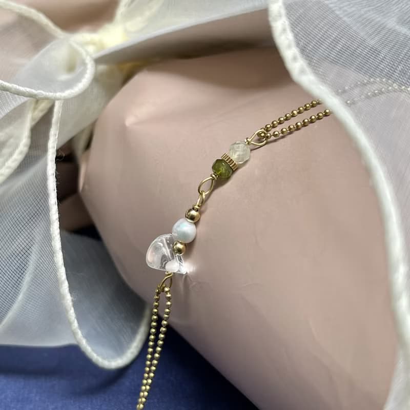 老林雜貨 | 橄欖石白水晶手鍊