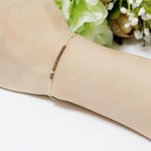 スモーキークォーツのボールチェーンブレスレット　重ね付けにも　4月誕生石