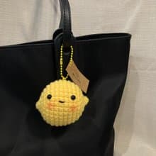 lemon crochet keychain