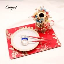 葡萄牙Cutipol GOA系列紅柄點心叉匙二件組