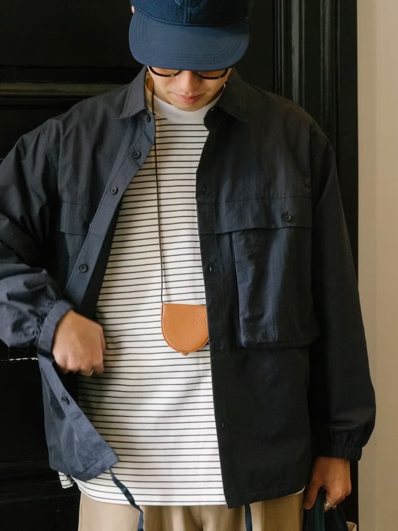 SHIRTS 海軍藍廓形寬松復古工裝長袖襯衫戶外多袋日系Cityboy