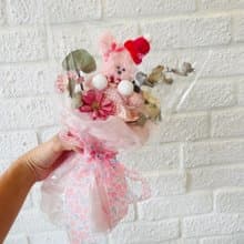 手作毛料娃娃聖誕節擴香花束 交換禮物 聖誕節禮物