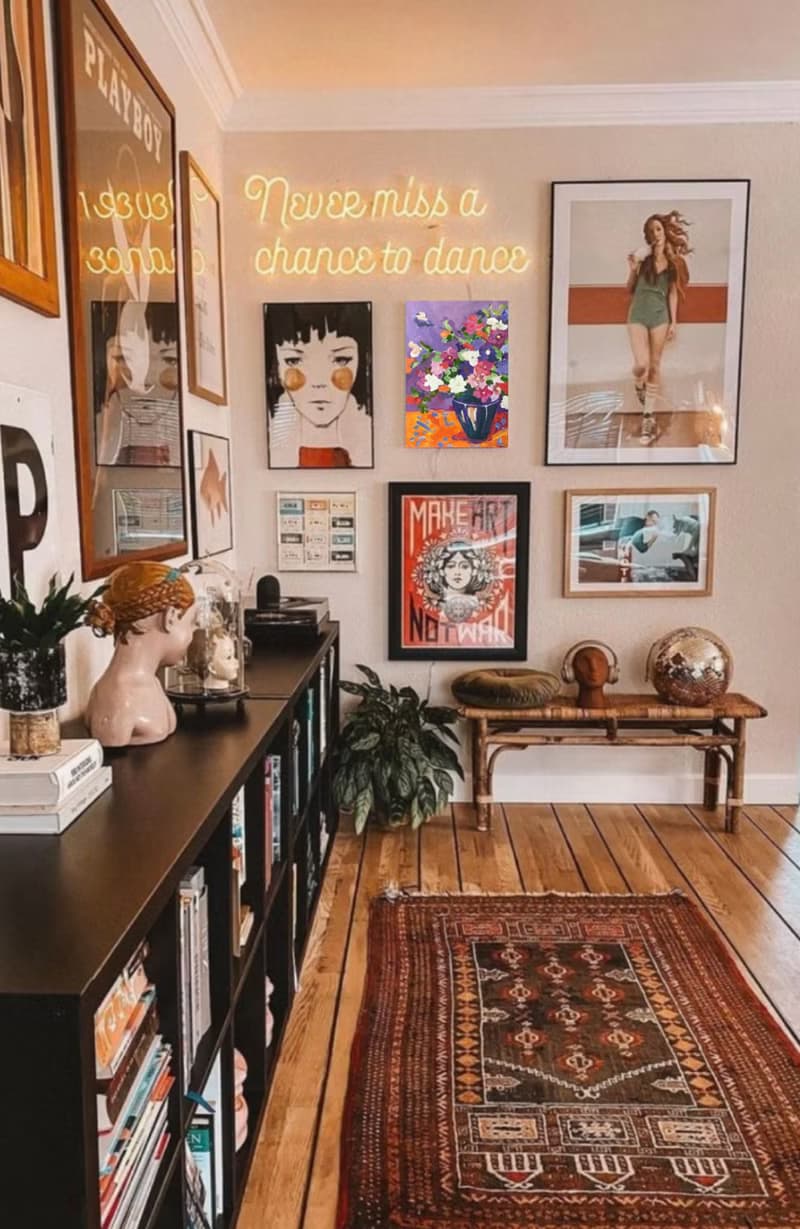 喇叭花花束 靜物 水粉畫 花卉藝術 野獸派 牆壁裝飾