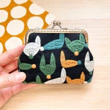 嘻嘻手作 北歐風口金包 刺繡狐狸