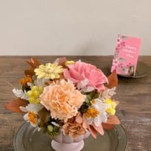 畢業畢業花束畢業花禮【溫暖橙康乃馨古典花器桌花】