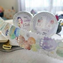 泡在郵票裡-郵票造型紙膠帶-霧面珠光紙(立體銀蔥)