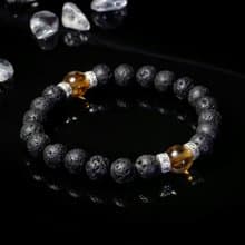 【光域】守護系列│黃水晶×火山石×純銀水晶手鍊 開運招財飾品