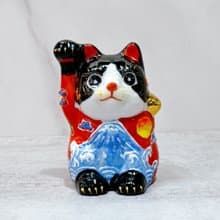 【旭富招財】日本九谷燒招財貓 | 太陽富士 右