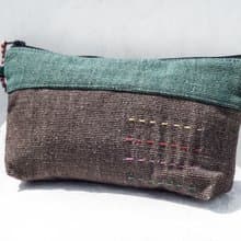 編織收納包/筆袋/化妝包/筆盒/餐具袋/文具/手機袋-手工刺繡彩虹