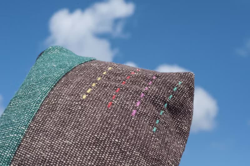 編織收納包/筆袋/化妝包/筆盒/餐具袋/文具/手機袋-手工刺繡彩虹