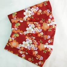 免費繡名字。暗紅櫻花。布紅包袋 / 口罩收納袋