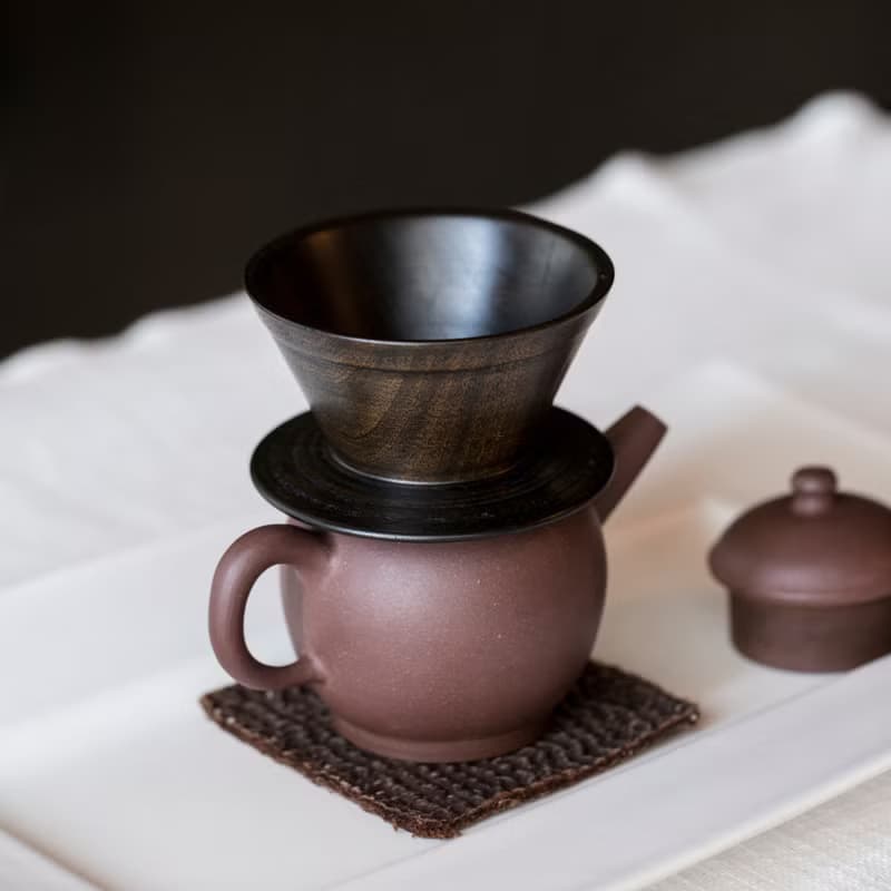 茶漏 楠木大漆