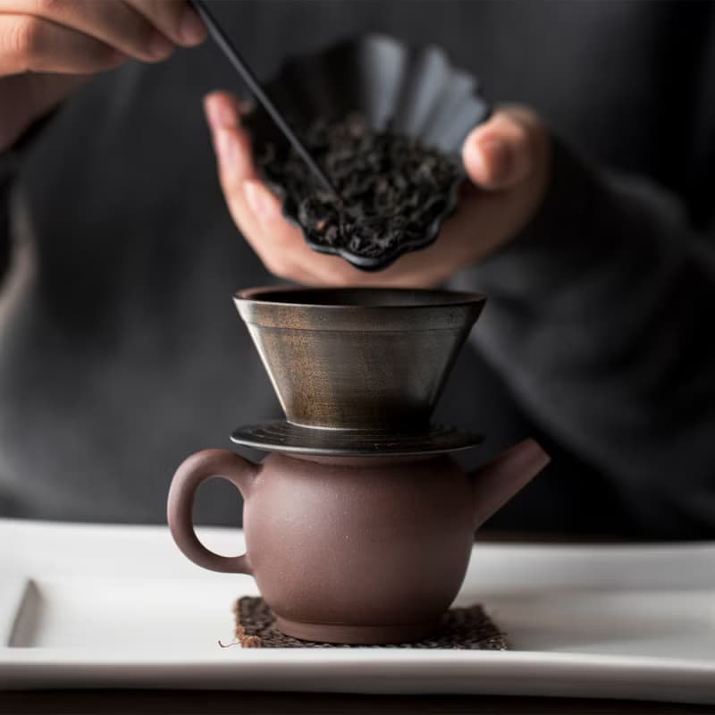 茶漏 楠木大漆