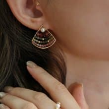 北境森林 彩虹碧璽耳環 14K Gold-Filled
