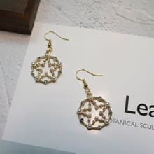 復古金色珍珠耳環星星唯美耳飾禮物交換