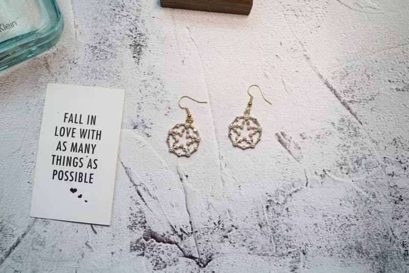 復古金色珍珠耳環星星唯美耳飾禮物交換