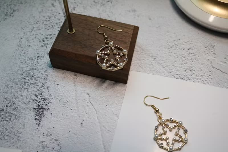 復古金色珍珠耳環星星唯美耳飾禮物交換