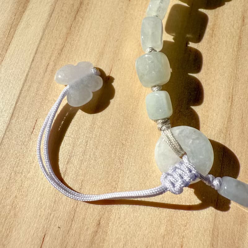 手工編織翡翠手鍊 — 牡丹與飛舞之翼
