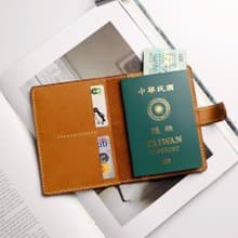 小橘皮 植鞣牛皮 護照夾/護照套 釦子款