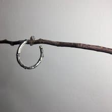 植物圖鑑 純銀 樹枝 大圈圈耳環