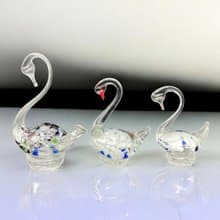 Murano - Set of 3 original Murano glass swans