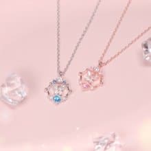 L'amour 氣質皇室蝴蝶頸鏈 (白金色)