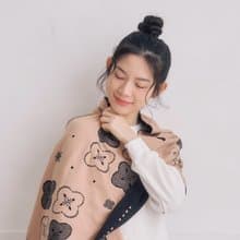 緹花圍巾/玻璃海棠16號/曜石黑