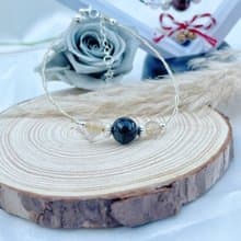 【情侶首選】水晶手鍊/致簡鋼線編織(大)/綠髮晶x鈦晶