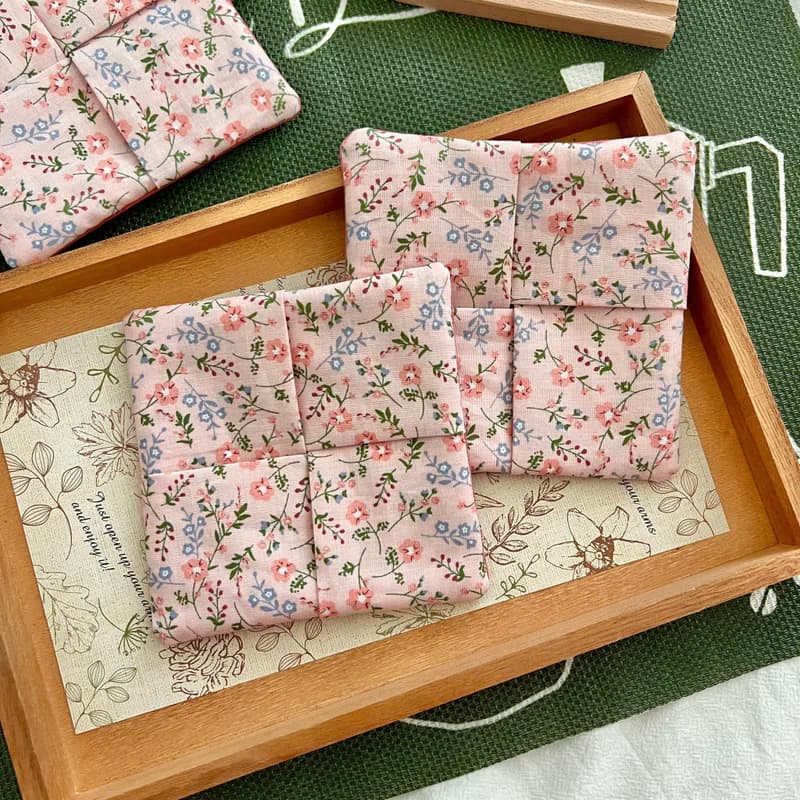愛戀之粉杯墊 花園系列 手工布杯墊