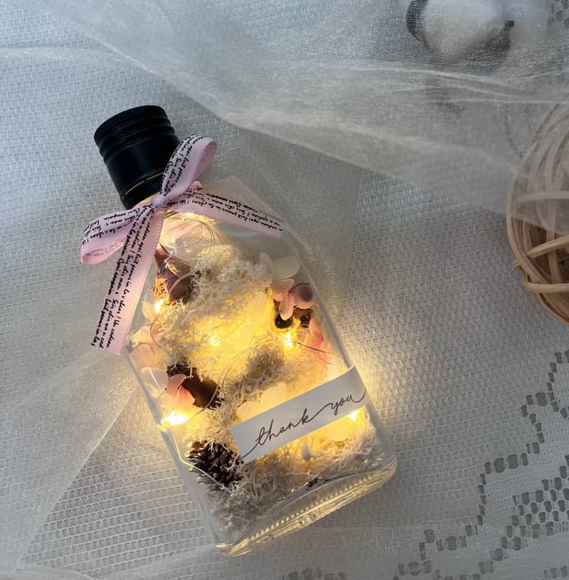 現貨48hr出貨【交換禮物】THANK YOU 酒瓶造型玻璃瓶線燈