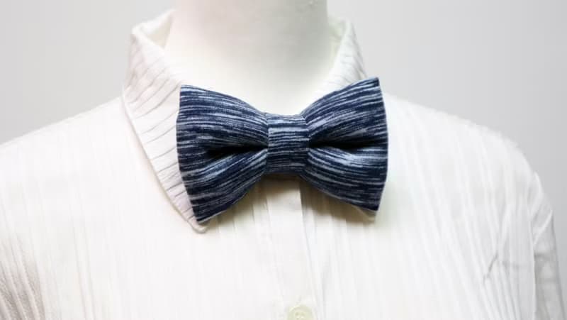 橫條紋 手工立體蝴蝶結領結 bow tie *SK*