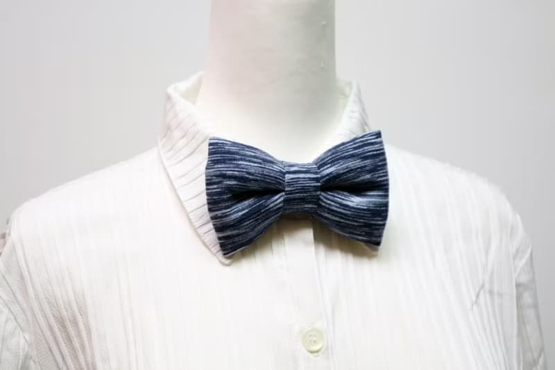 橫條紋 手工立體蝴蝶結領結 bow tie *SK*