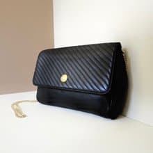 【LA LUNE】中古二手Celine黑色金徽皮革小包斜揹側背孭單肩手袋