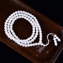 天然新疆和田玉羊脂玉6mm圓珠108顆佛珠手鏈項鏈