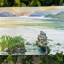 日月潭系列-九隻青蛙雕塑