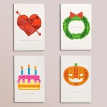【GFSD】水鑽精品-手工賀卡-情人節/聖誕節/生日/萬聖節卡