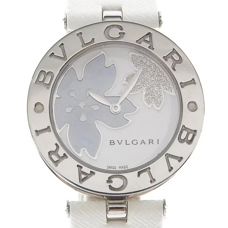 【日本直送】ブルガリ BVLGARI B-zero1 腕時計 ビーゼロワン BZ30FDSL  フラワー クオーツ ホワイトシェル文字盤 レディース【中古】